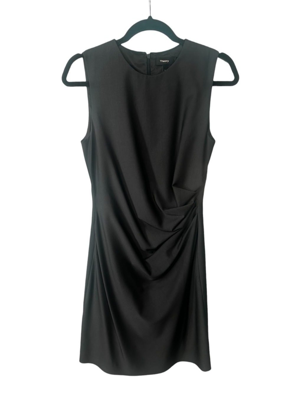 Theory Charcoal Gray Jorainna W Virgin Wool Blend Sheath Dress - Size 8